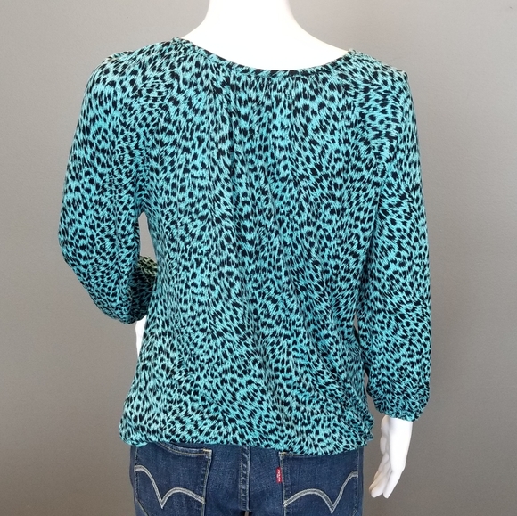 Michael Michael Kors Mini Leopard Peasant Top. - Picture 4 of 7